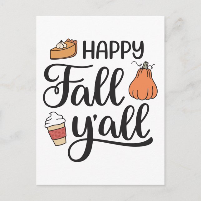 Happy Fall Y'all Postkarte (Vorderseite)