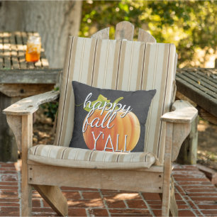 Happy Fall Yall Pumpkin auf Chalkboard Kissen