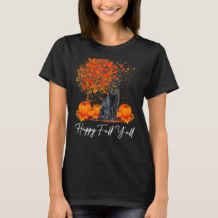 Happy Fall Y'All Pumpkin Cat Erntedank Rescue P T-Shirt
