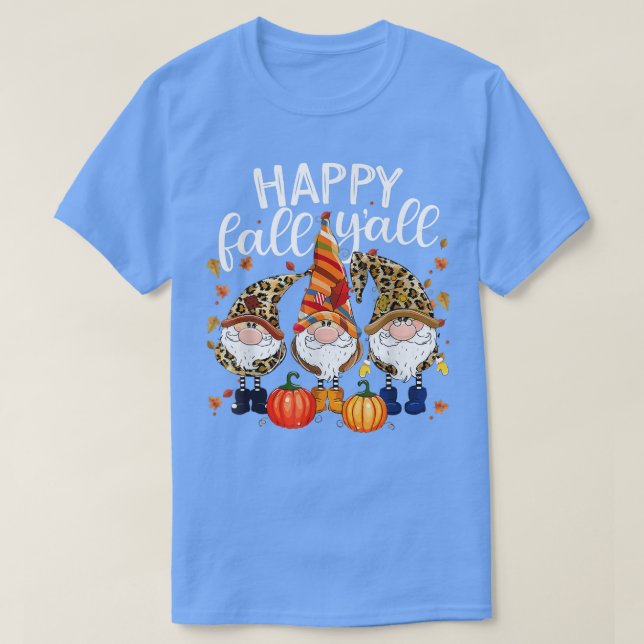 Happy Fall Yall Pumpkin Gnomes Herbst Thanksg T-Shirt (Design vorne)