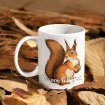 Happy Fall Yall Quote And Cute Squirrel Motiv