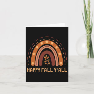 Happy Fall Y'all Rainbow Maple Blätter Herbst Karte