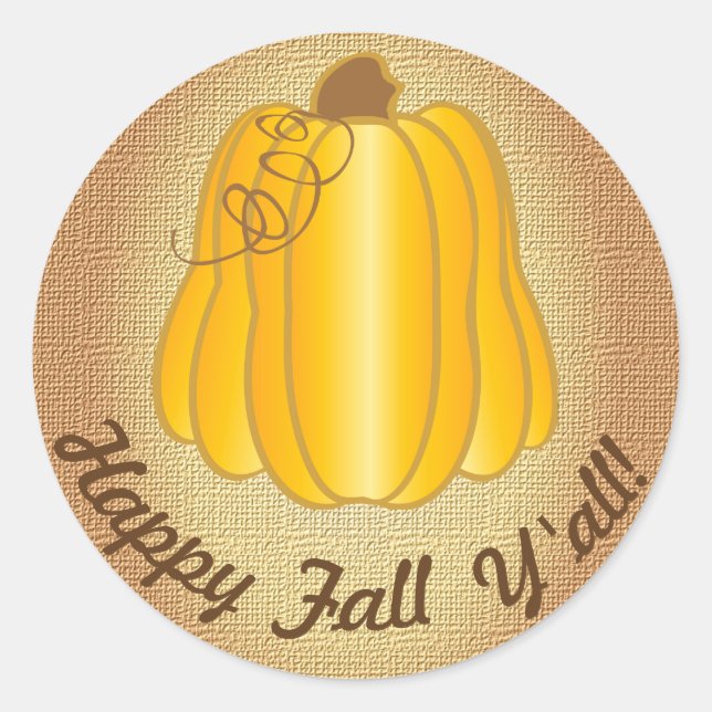 Happy Fall Y'All Runder Aufkleber (Vorderseite)