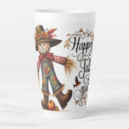 Happy Fall Ya'll Scarecrow und Herbstblätter Milchtasse