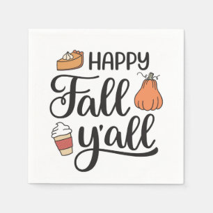 Happy Fall Y'all Serviette