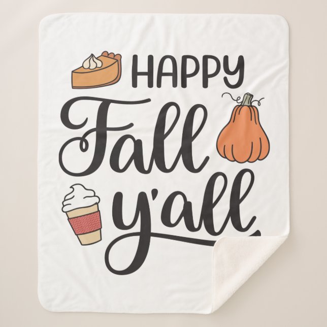 Happy Fall Y'all Sherpadecke (Vorderseite)