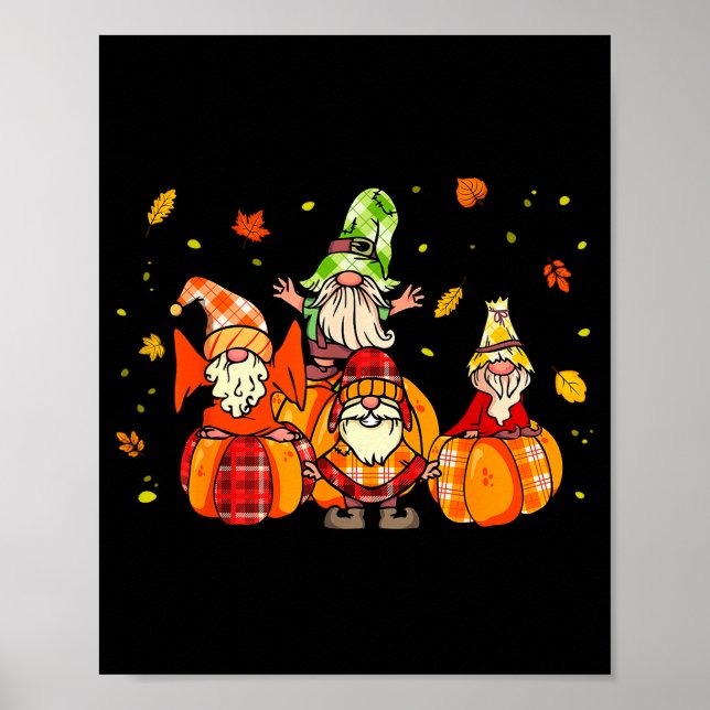 Happy Fall Yall Shirt Buffalo Pumpkin Autumn Gnome Poster (Vorne)