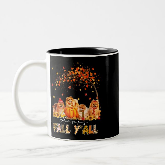 Happy Fall Yall Spitz Herbst Lover Pumpkins H Zweifarbige Tasse (Links)