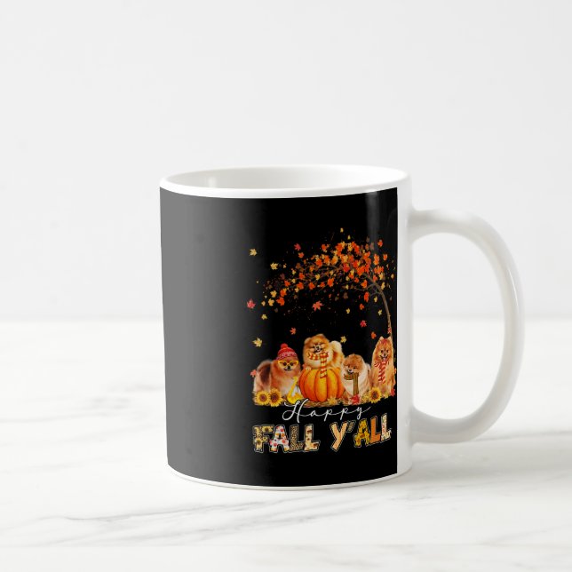 Happy Fall Y'all Spitz Herbst Lover Pumpkins Kaffeetasse (Rechts)