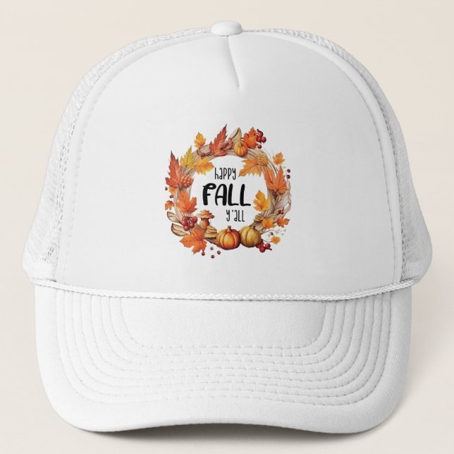 Happy Fall Y'all Truckerkappe (Vorderseite)