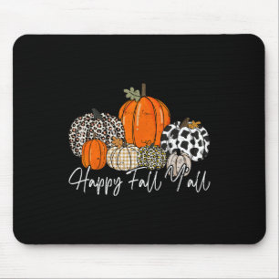 Happy Fall Y'all Women Men Pumpkin Leopard Niedlic Mousepad