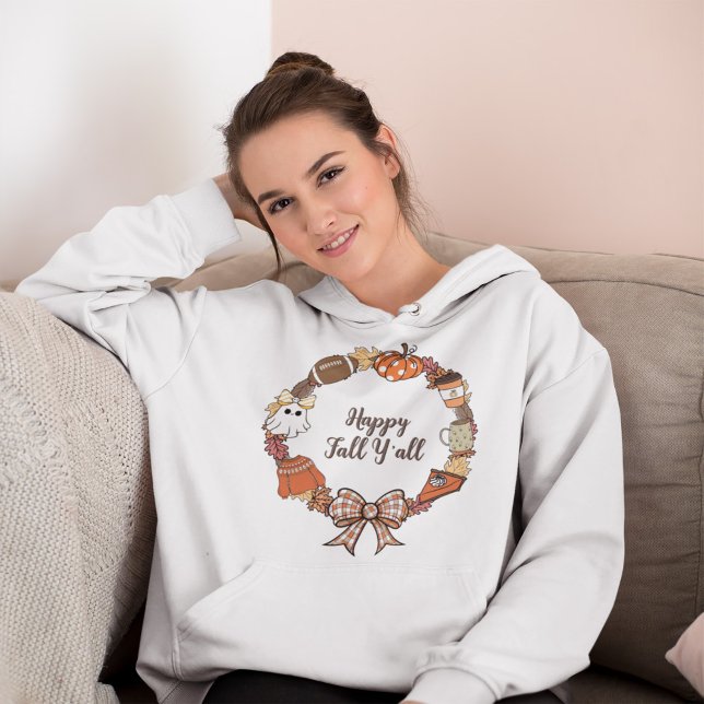 Happy Fall Y'all Wreath Hoodie (Von Creator hochgeladen)