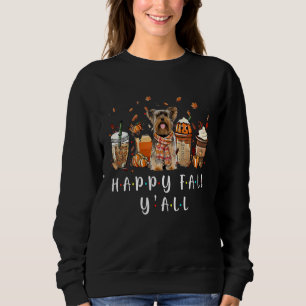 Happy Fall Y'all Yorkshire Terrier Dog Kaffeepuppe Sweatshirt