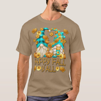 Happy Fall Yall Zitat mit Herbst Blätter Niedliche T-Shirt
