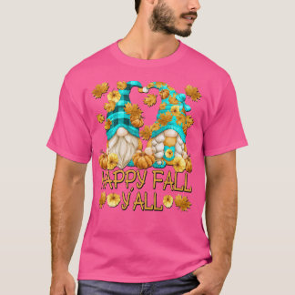 Happy Fall Yall Zitat mit Herbst Blätter Niedliche T-Shirt