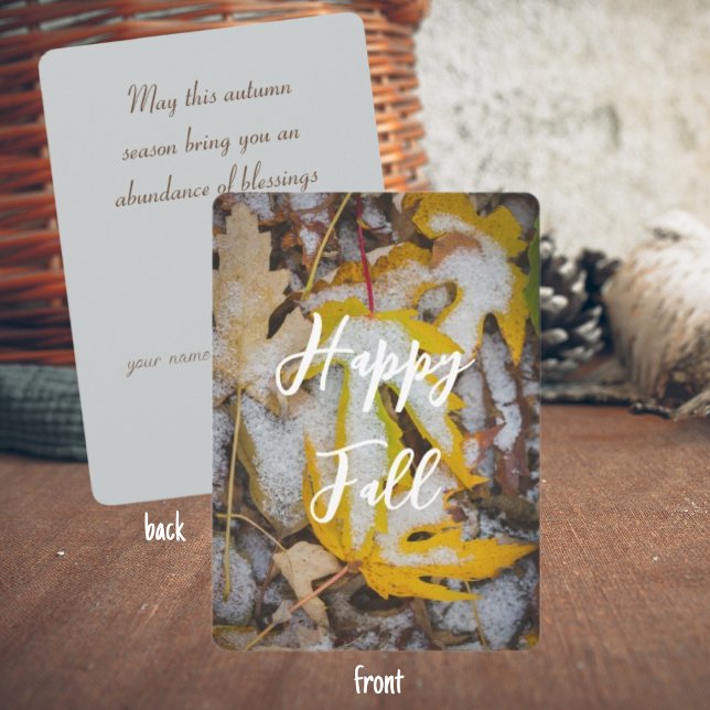 Happy Fall Yellow Blätter Karte (Von Creator hochgeladen)
