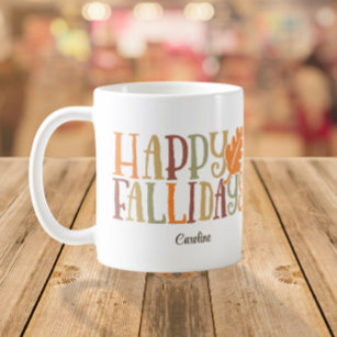Happy FALLidays Niedlicher farbenfroher Individuel Kaffeetasse