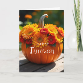 Happy FALLOWEEN Blank Inside Watercolor Pumpkin Karte