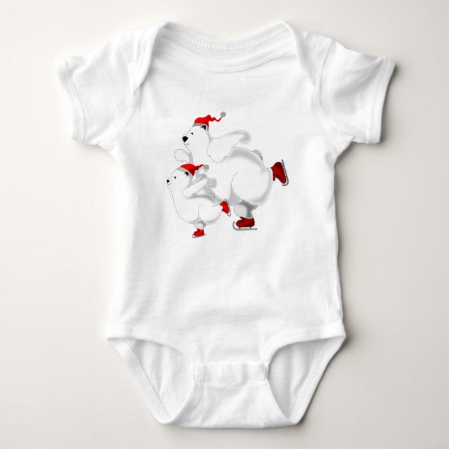 Happy Family Bears Baby Bodysuit - Weihnachten Baby Strampler (Vorderseite)