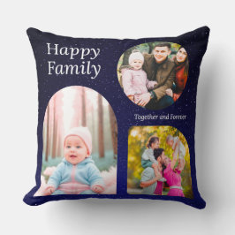 Happy Family Custom Collage Throw Pillow Kissen