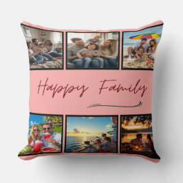 Happy Family Custom Photo Collage Kissen