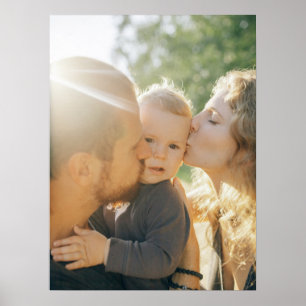 Happy Family Kiss Personalisiertes Foto Poster