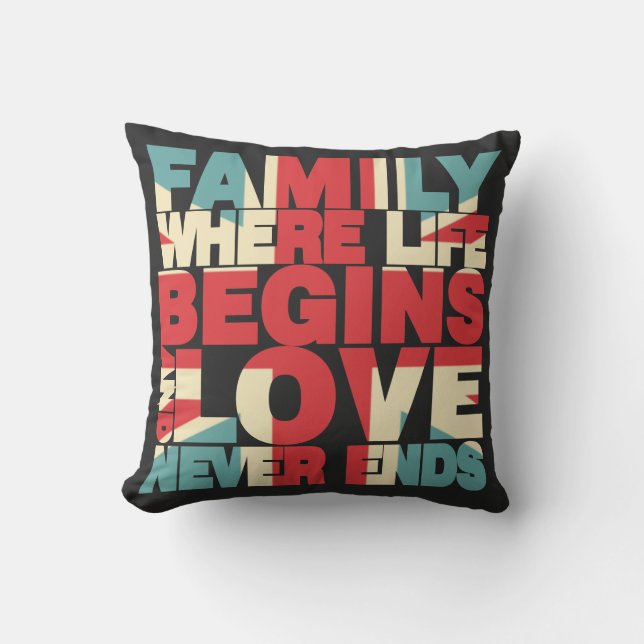 Happy Family Kissen (Vorderseite)