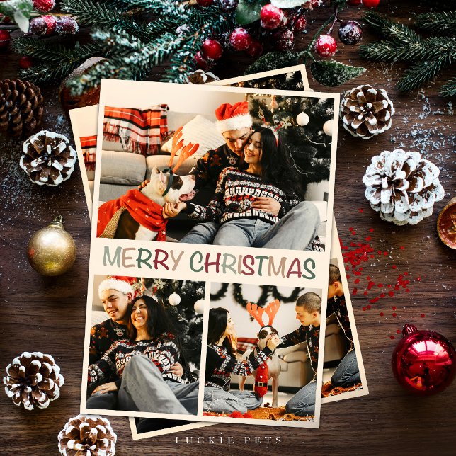 Happy Family mit Hunde Weihnachtskarte Einladung (Von Creator hochgeladen)