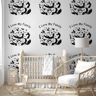 Happy Family Panda Custom Text Funny Tapete