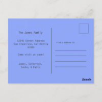 Happy Family Soft Blue New Zuhause Moving Postcard