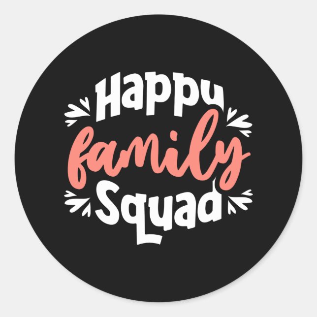 Happy Family Squad Runder Aufkleber (Vorderseite)