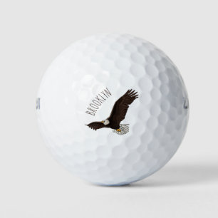 Happy-Fan Glatze Cartoon Illustration Golfball