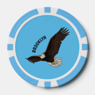 Happy-Fan Glatze Cartoon Illustration Pokerchips