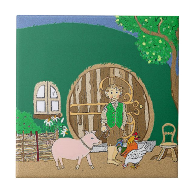 Happy Fantasy Book Charakter auf Zuhause Fliese (Vorderseite)