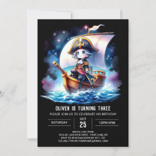 Happy Fantasy Pirate Geburtstag Einladung