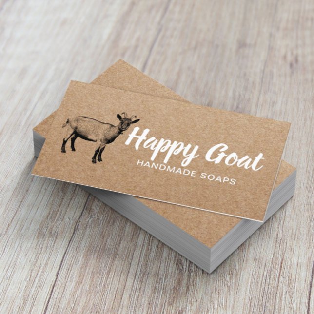 Happy Farm Handmade Goat Milk Soaps Rustic Kraft Visitenkarte (Von Creator hochgeladen)