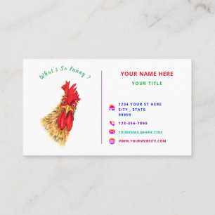Happy Farm mit Funny Rooster Business Card Visitenkarte