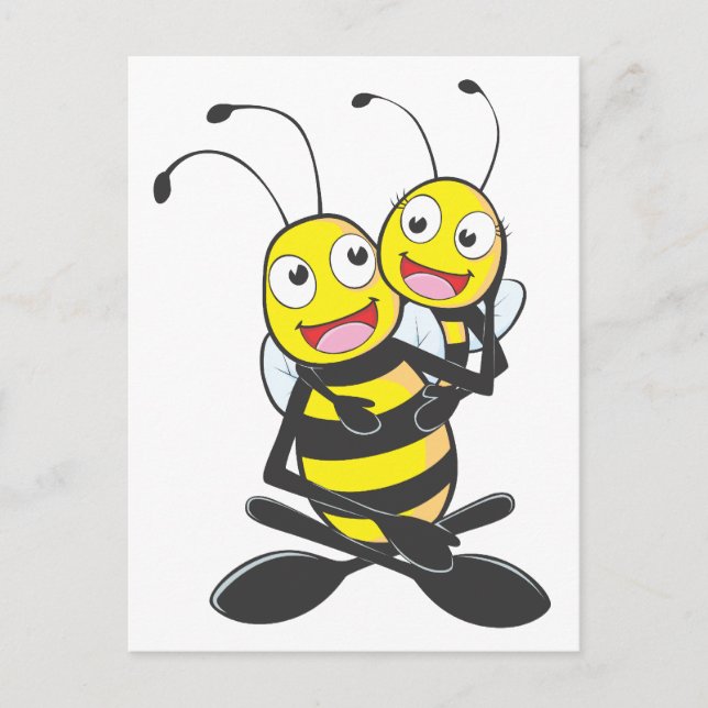 Happy Father and Daughter Bee Postkarte (Vorderseite)