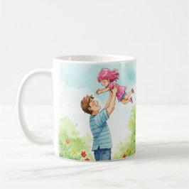 Happy Father & Daughter Flying Playtime Kaffeetasse