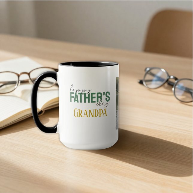 Happy Father’s Day Grandpa We Love You Green Photo Tasse (Von Creator hochgeladen)