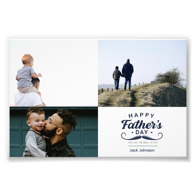 Happy Father’s Day Mustache Tribute Design Fotodruck (Vorne)