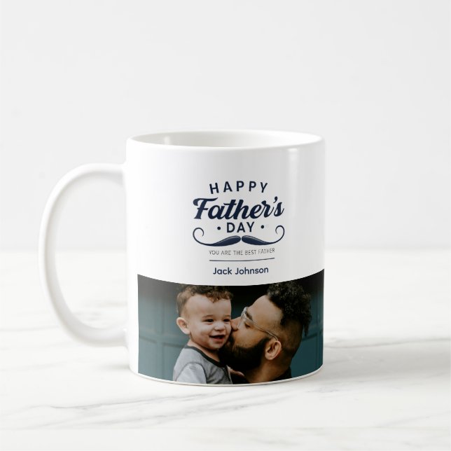 Happy Father’s Day Mustache Tribute Design Kaffeetasse (Links)