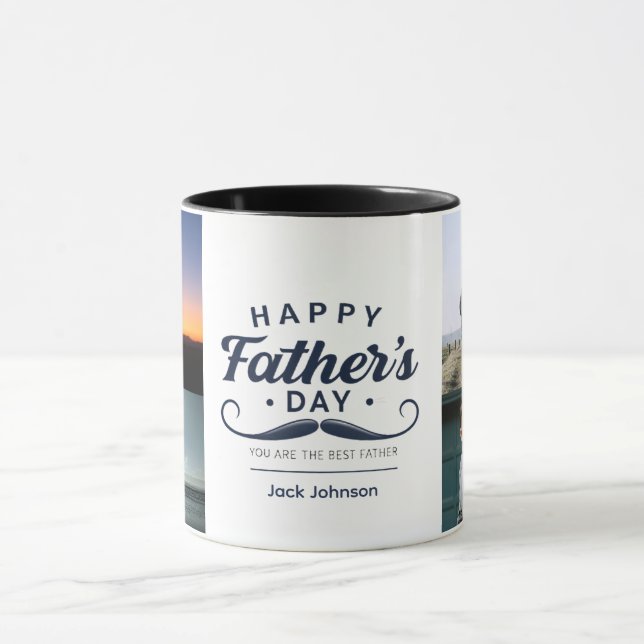 Happy Father’s Day Mustache Tribute Design Tasse (Zentrum)