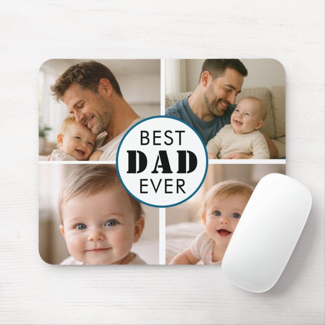 Happy Father’s Day Photo | Custom Dad Ever Mousepad (Mit Mouse)
