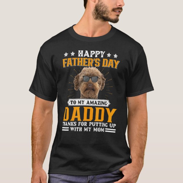 Happy Father's Day Australian Labradoodle Dog Vate T-Shirt (Vorderseite)