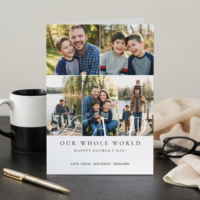 Happy Father's Day Best Dad Ever Photo Collage Karte (Happy Father's Day Best Dad Ever Photo Collage Card)