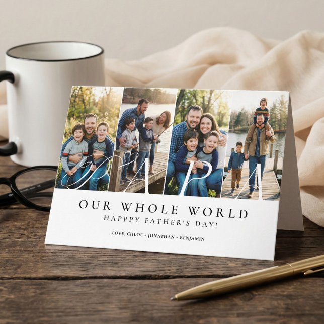 Happy Father's Day Best Papa Ever Photo Collage Karte (Happy Father's Day Best Papa Ever Photo Collage Card)