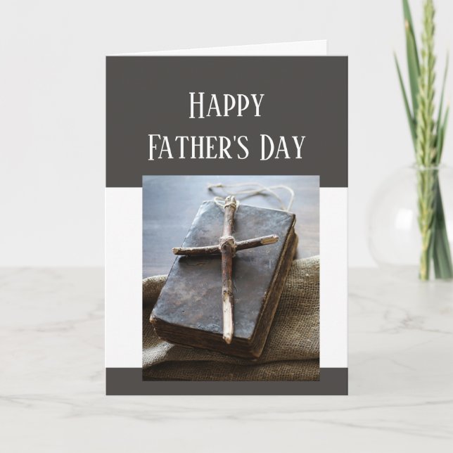 Happy Father's Day Bible Cross Love Respekt Karte (Vorderseite)