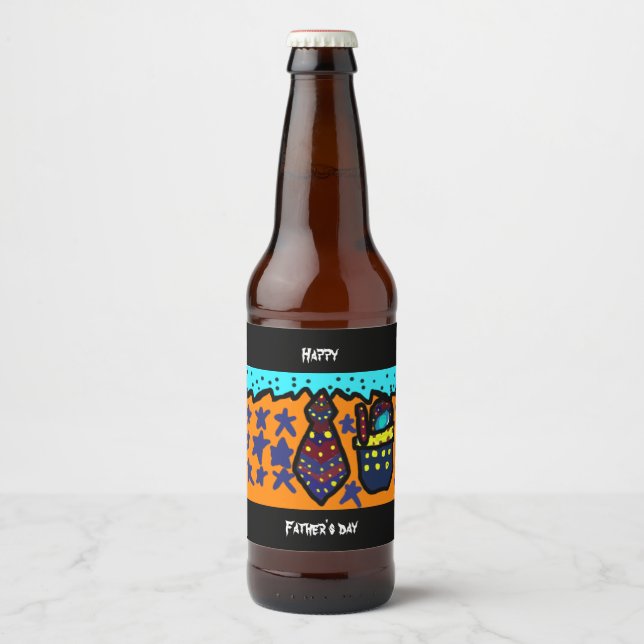 Happy Father's Day Bierflaschenetikett (Vorderseite)