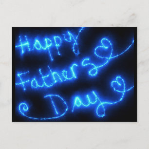 Happy Father's Day Blue Lights Postkarte